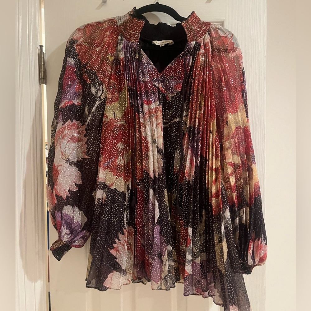 Ranna Gil floral shiny blouse